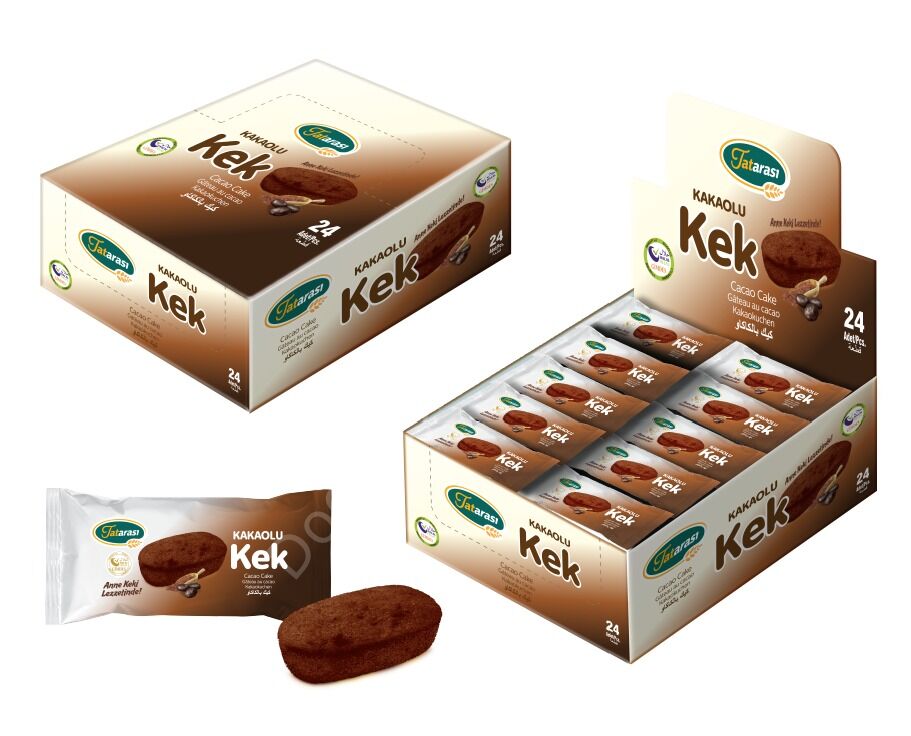 Tatarası Kakao Aromalı Kek 50 Gr. x 24 Adet Özel Kutulu