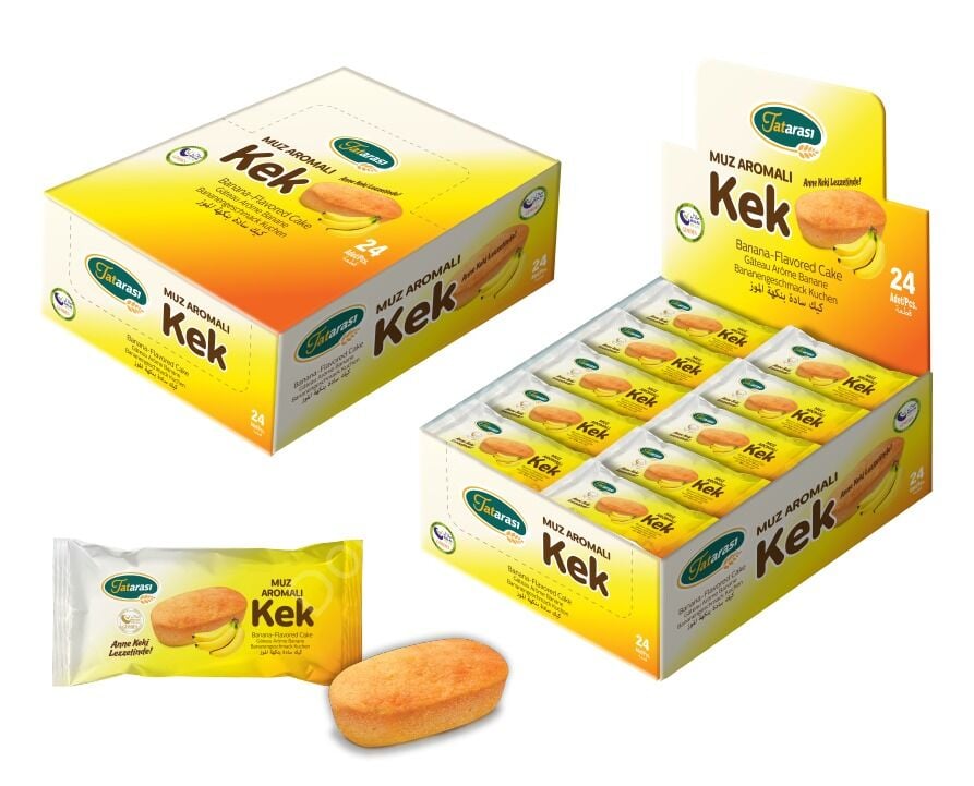 Tatarası Muz Aromalı Kek 50 Gr. x 24 Adet Özel Kutulu