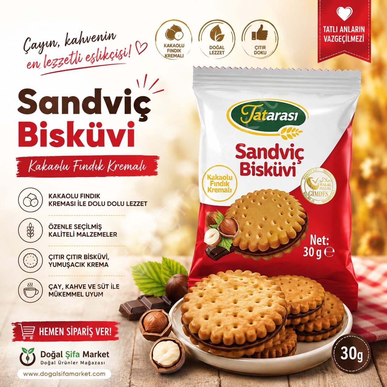 Sandviç Bisküvi 30 gr.