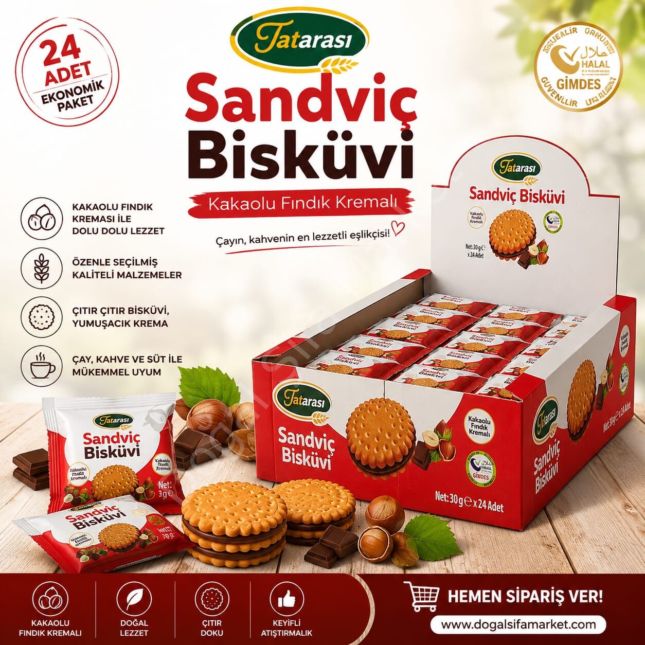 Sandviç Bisküvi 30 gr x 24 Adet
