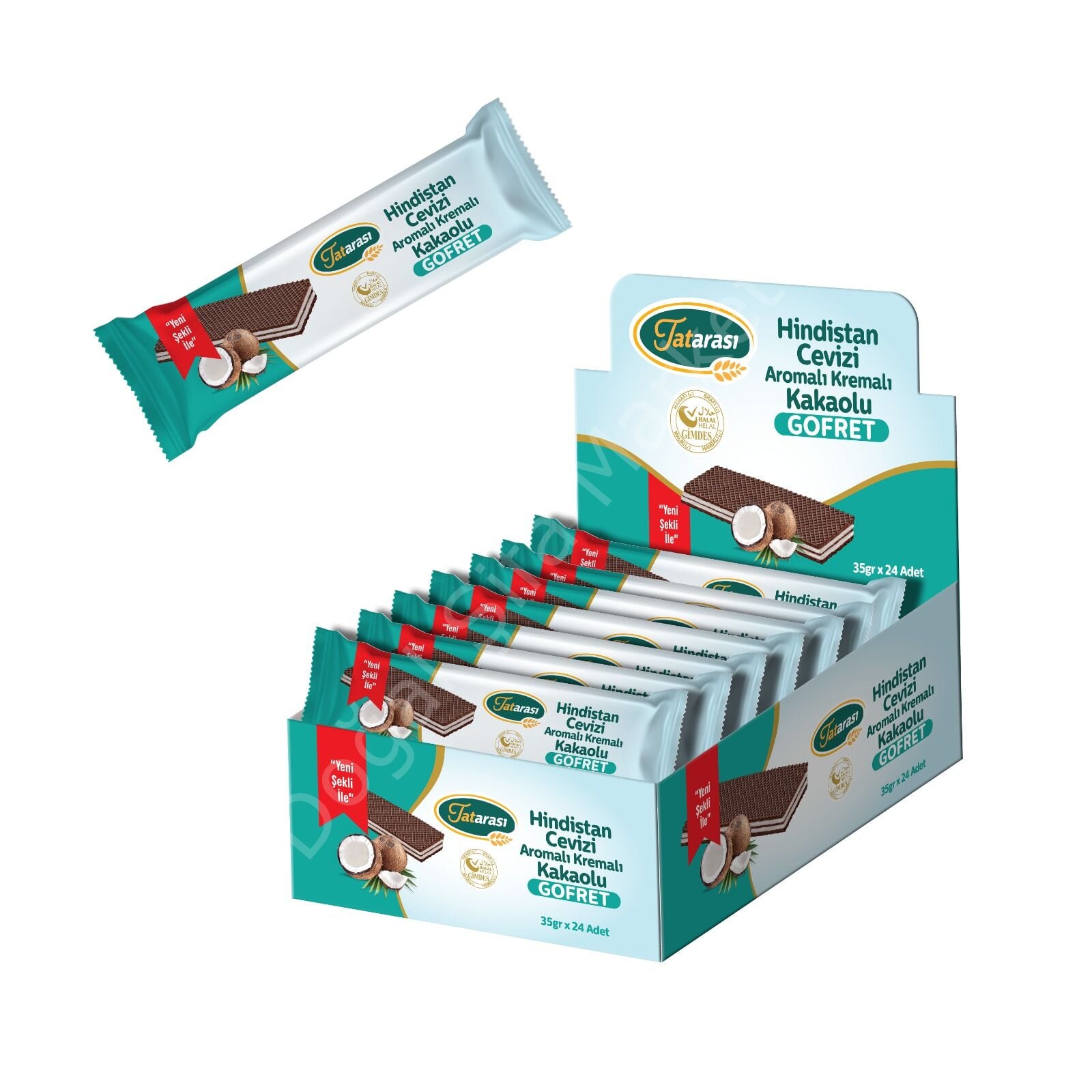 Hindistan Cevizli Kremalı Gofret 35 Gr. x 24 Adet