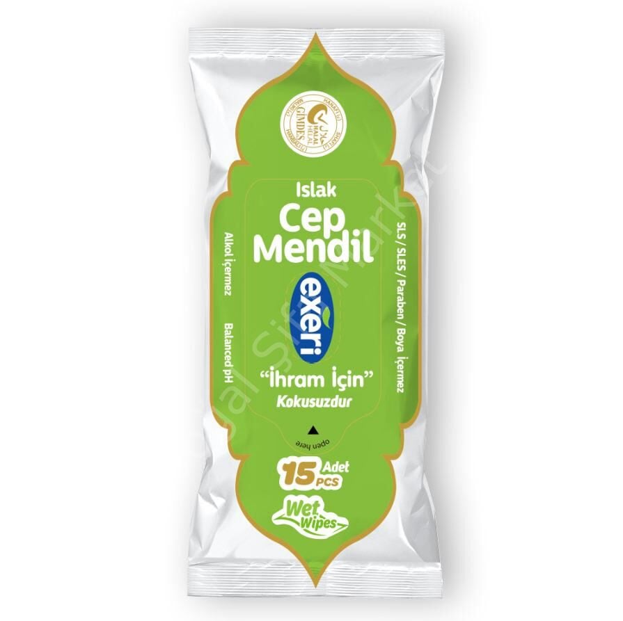 Exeri Islak Cep Mendil (Hac ve Umre İçin KOKUSUZDUR)