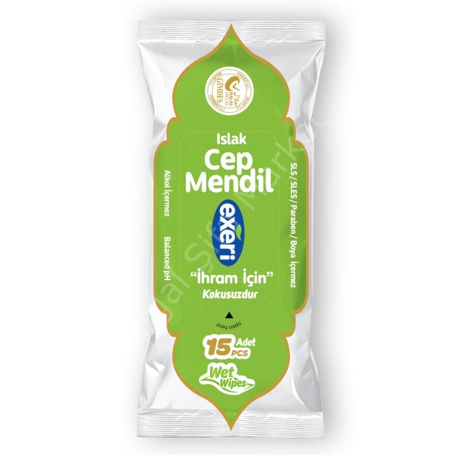 Exeri Islak Cep Mendil (Hac ve Umre İçin KOKUSUZDUR)